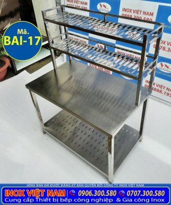 bàn bếp inox 304 chất lượng giá tốt bền, bàn inox 2 tầng nhà bếp giá gốc tại xưởng Inox Việt Nam chúng tôi.