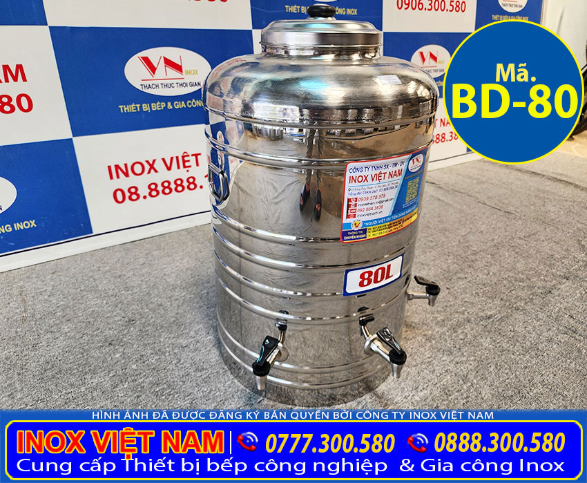 Liên hệ Inox Việt Nam báo giá bình đựng nước inox có vòi gạt giá gốc tại xưởng. Bình trà đá giữ nhiệt 80 lít