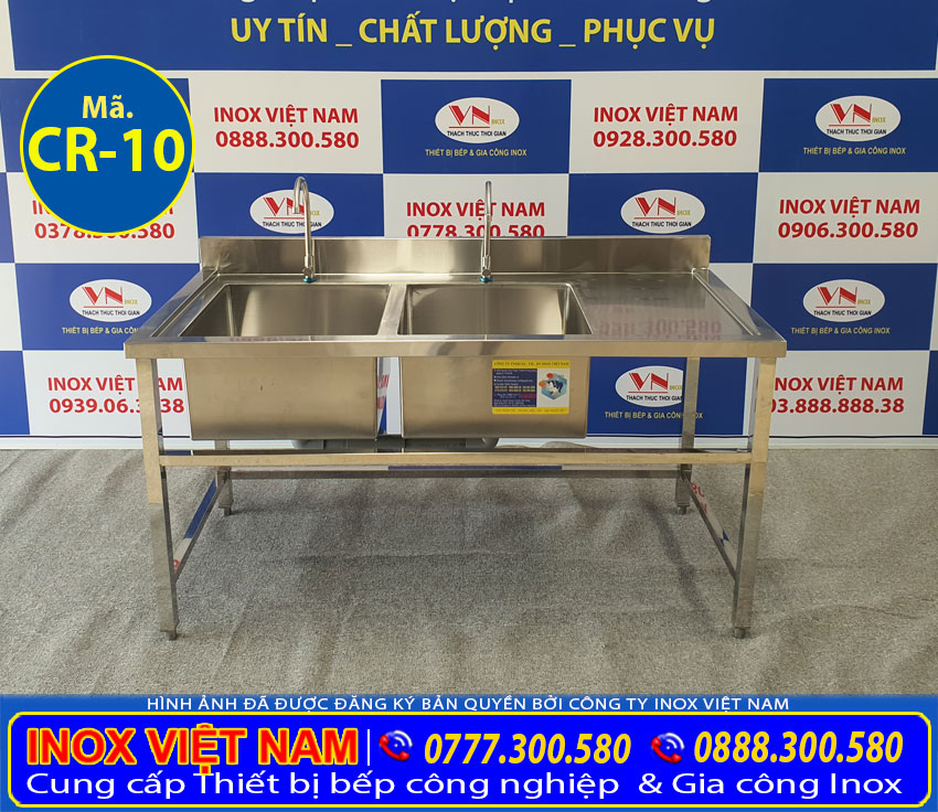 Chậu Rửa Đôi Cánh Phải CR-10 giá tốt tại Inox Việt Nam