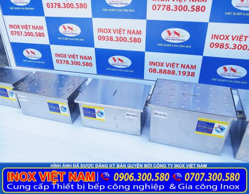 Sản phẩm hố ga bể tách mỡ inox, hộc bể tách mỡ, hộp bể tách mỡ là thiết bị lọc tách dầu mỡ rác thải trước khi ra môi trường.