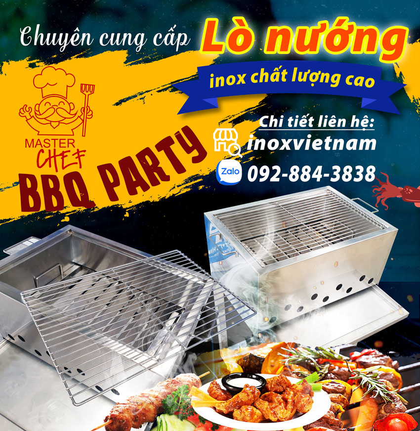 Lò nướng than hoa inox ngoài trời giá tốt tại xưởng Inox Việt Nam