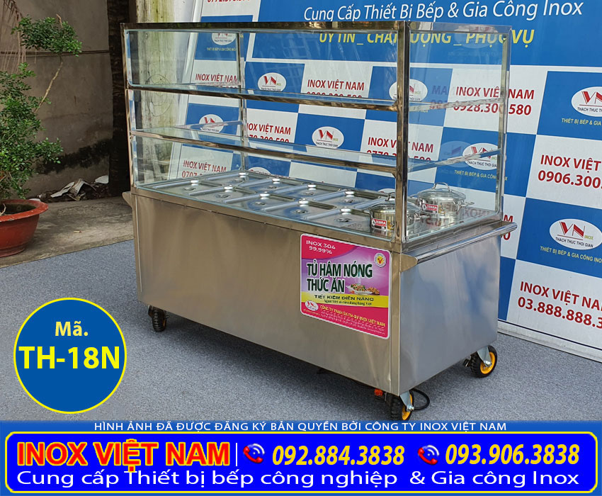 Tủ trung bày thức ăn, tủ giữ nóng thức ăn và hâm nóng giá tốt tại xưởng sản xuất Inox Việt.