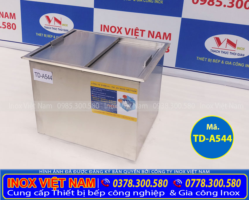 Thùng đá inox âm bàn quầy bar được sản xuất tại TP HCM xưởng Inox Việt Nam.