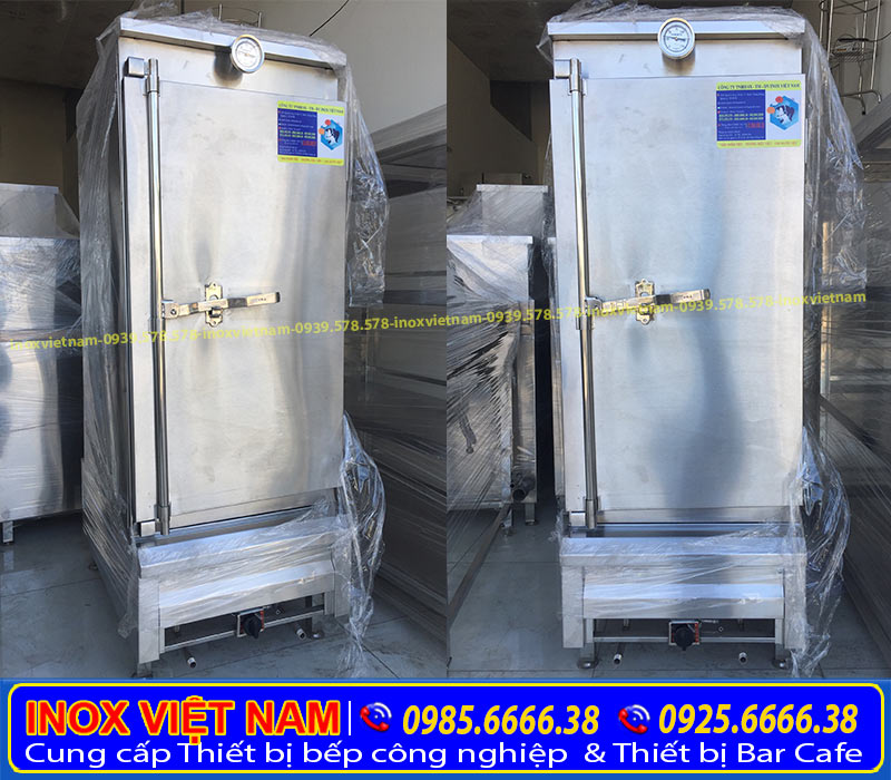 Địa chỉ mua tủ cơm 50 kg gạo dùng gas, tủ nấu cơm công nghiệp dung tích theo khay hoặc theo yêu cầu liên hệ Inox Việt Nam ngay.