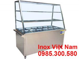 Tủ trưng bay cơm hâm nóng thức ăn 12 khay 3 tầng giá tốt tại đơn vị uy tín Inox Việt Nam giá gốc do chúng tôi sản xuất.