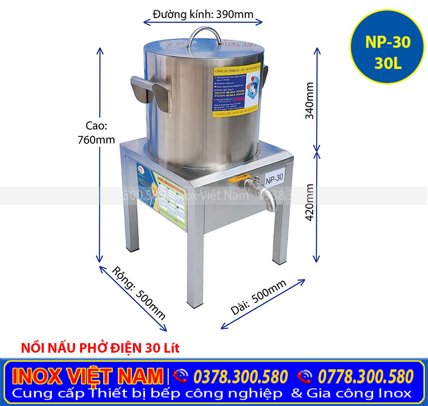Nồi nấu phở, nồi điện nấu phở, nồi nấu phở điện 30 lít hộp điện rời Inox Việt Nam mang đến sản phẩm chất lượng cho quý khách.