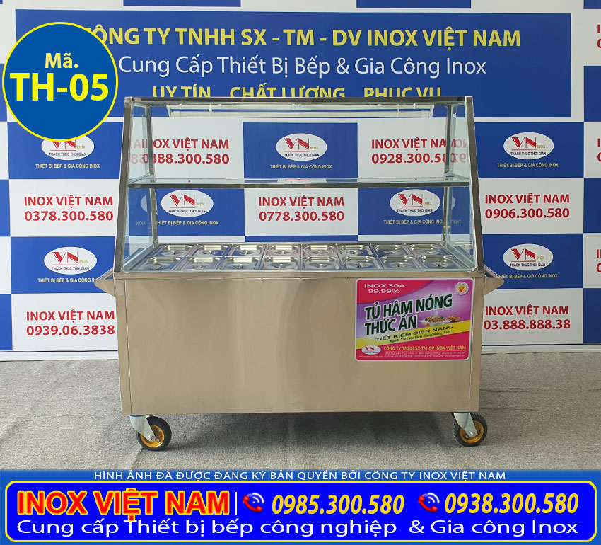 Tủ hâm nóng thức ăn có 16 khay giá tốt tại Inox Việt Nam