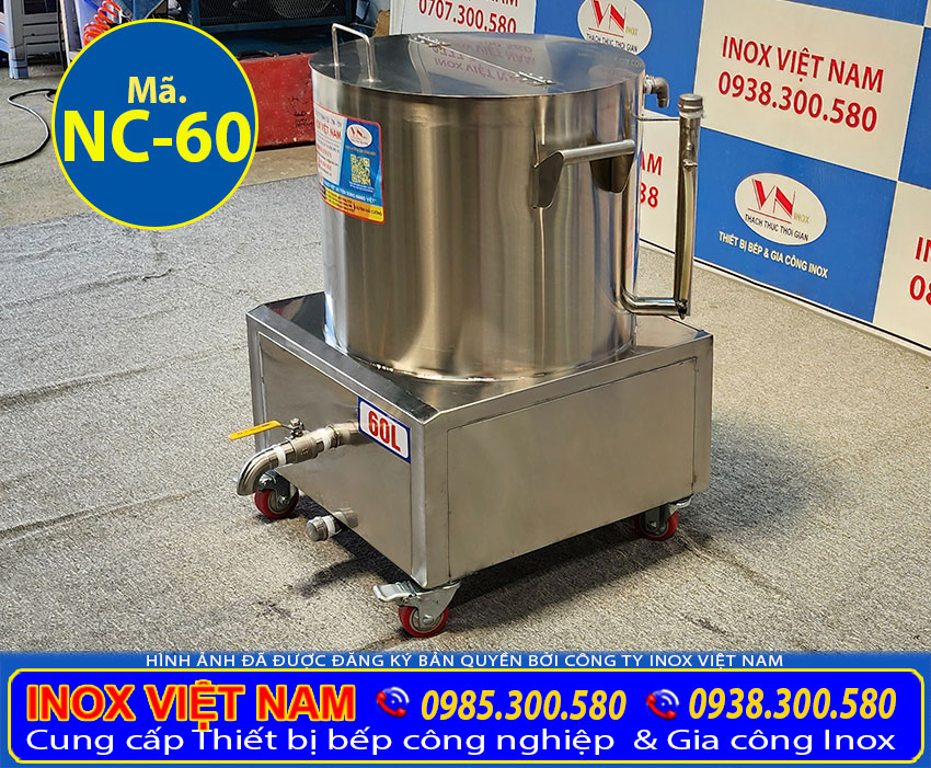 Sản phẩm nồi nấu cháo bằng điện 60 lít công suất lớn NC-60 tại nhà Inox Việt Nam