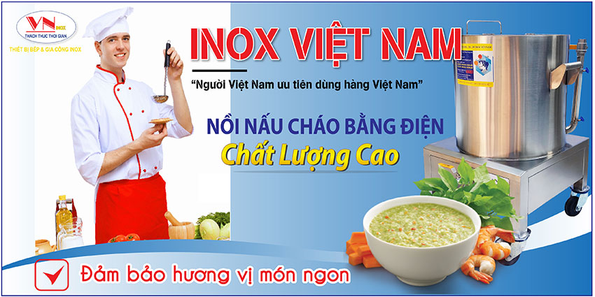 Nồi nấu cháo bằng điện, nồi điện nấu cháo được Inox Việt Nam sản xuất và mang đến tay khách hàng tin dùng.