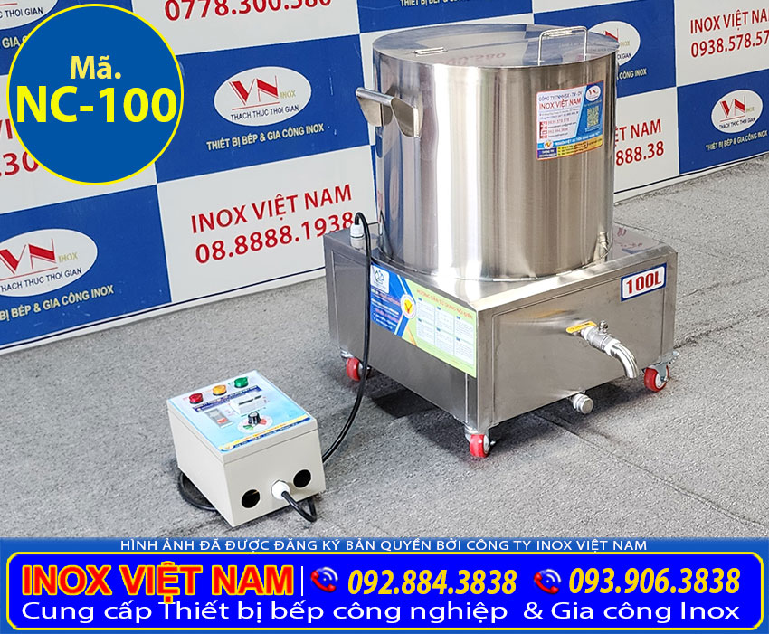 Sản phẩm uy tín chất lượng giá tốt đến từ Inox Việt Nam. Nồi nấu cháo công nghiệp bằng điện 100 lít, nồi nấu cháo bằng điện