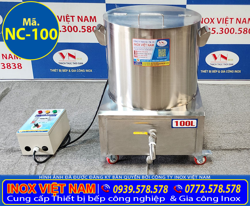 Mua ngay nồi nấu cháo công nghiệp bằng điện 100 lít tại Inox Việt Nam