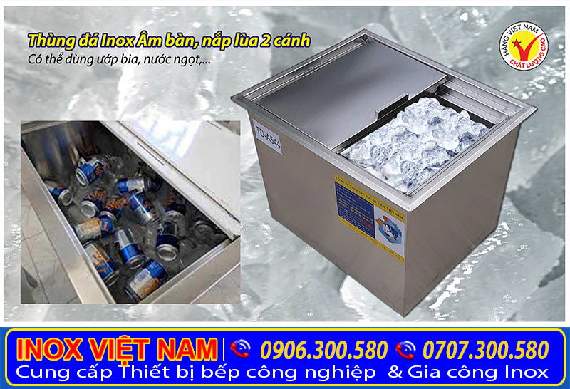 Thùng đá inox giữ lạnh lâu an toàn vệ sinh thực phẩm