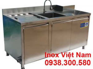 Quầy pha chế cafe inox mẫu QB-08 tại xưởng Inox Việt Nam.