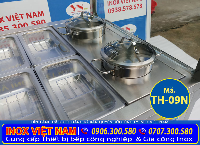 Tủ hâm nóng thức ăn tích hợp 2 nồi inox, tủ hâm nóng thức ăn 20 khay và 2 nồi giá xưởng Inox Việt Nam.