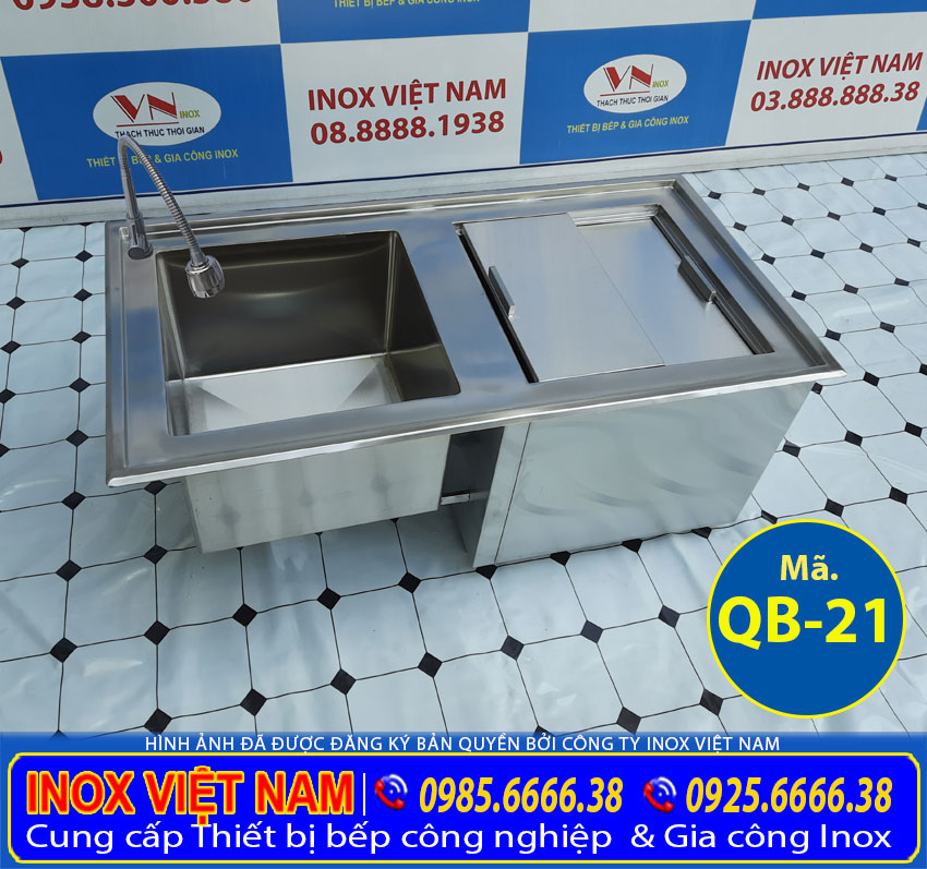 Báo giá thùng đá inox tích hợp chậu rửa inox 304 giá xưởng Inox Việt Nam.