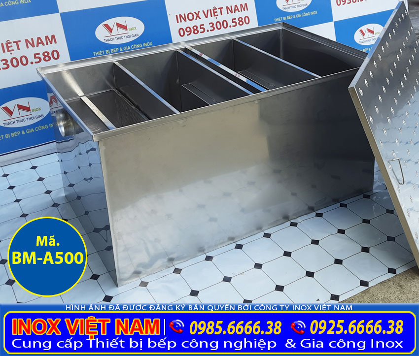 bể tách mỡ inox công nghiệp lắp âm sàn nhà bếp nhà hàng giá tốt khi mua tại Inox Việt Nam.