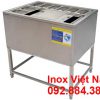 Thùng đá inox khung chân có khay topping giá xưởng.
