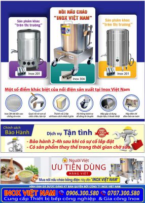 Địa chỉ mua nồi nấu cháo bằng điện chính hãng. Liên hệ Inox Việt Nam.