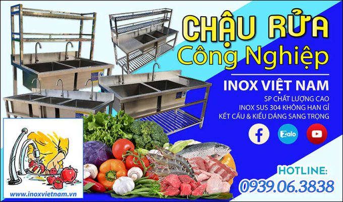 Chậu rửa bát có khung chân công nghiệp nhà hàng inox 304 giá tốt uy tín chất lượng.