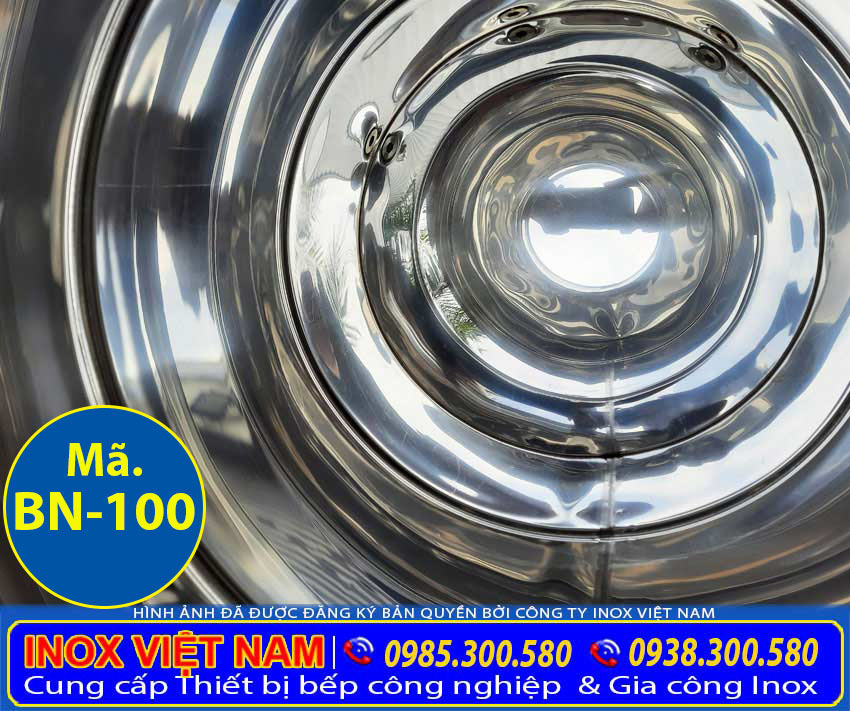 Góc trong bình đựng nước inox 100 lít giá tốt tại Inox Việt Nam.