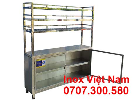 Tủ đựng chén bát bằng inox 304 có 3 tầng bền đẹp giá tốt Inox Việt Nam.