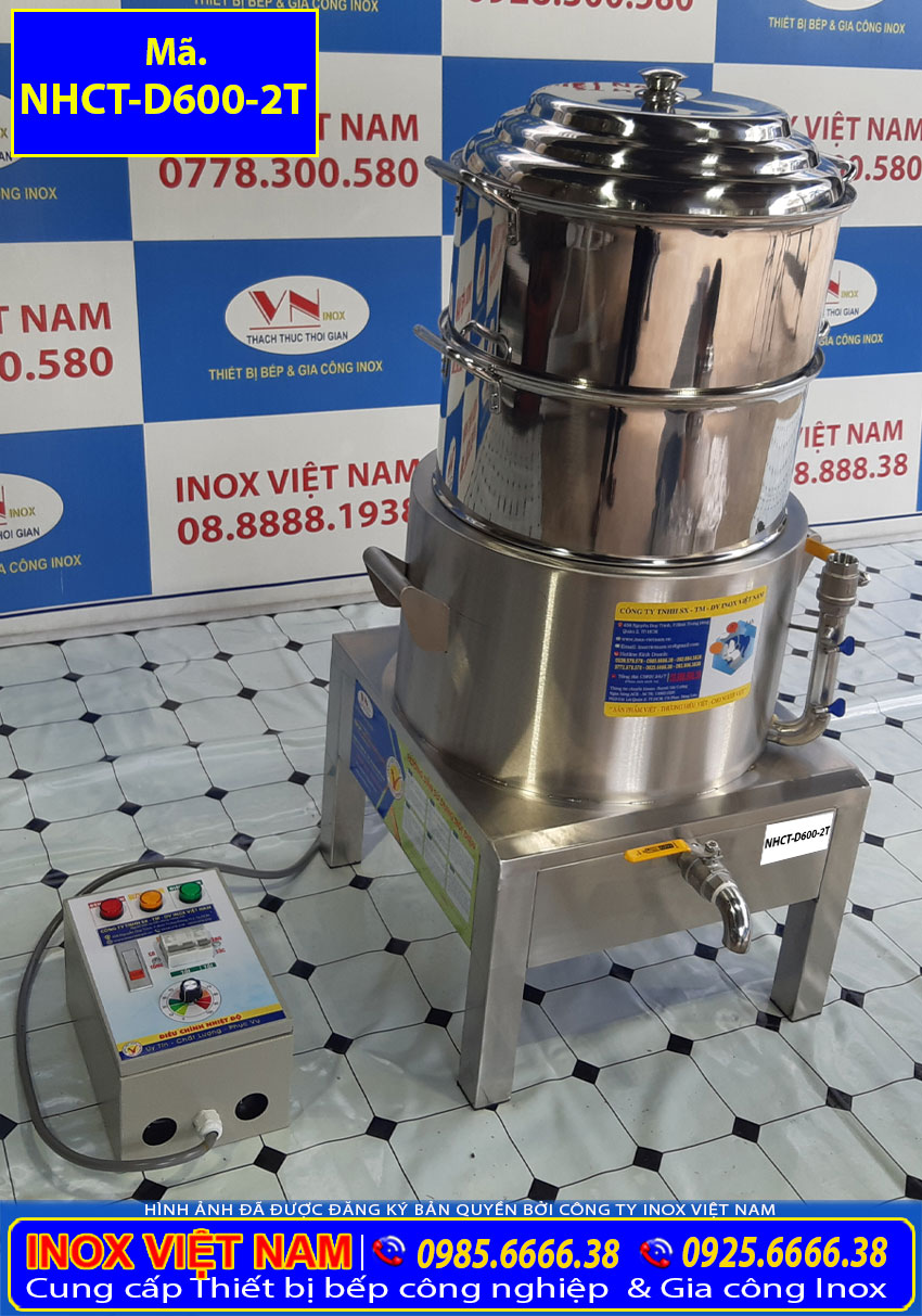 Sản phẩm nồi hấp cơm tấm bằng điện giá tốt tại Inox Việt Nam loại D600 được nhiều khách hàng sử dụng