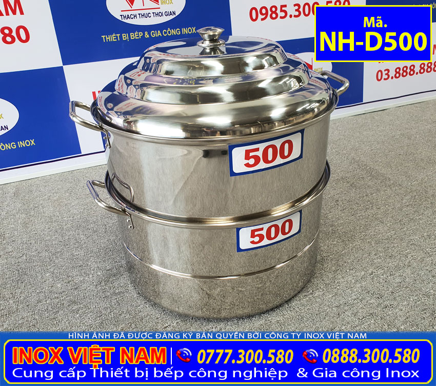 Giá tốt Nồi Hấp Inox Sử Sụng Bếp Gas NH-D500 tại Inox Việt Nam
