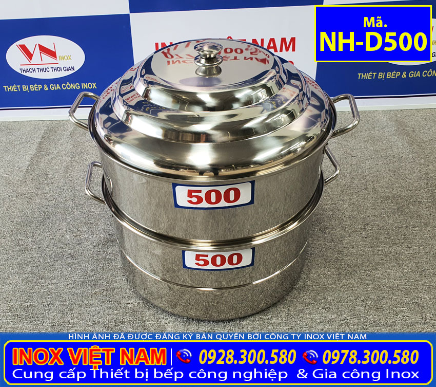 Nồi Hấp Inox Sử Sụng Bếp Gas NH-D500 giá tốt tại Inox Việt Nam