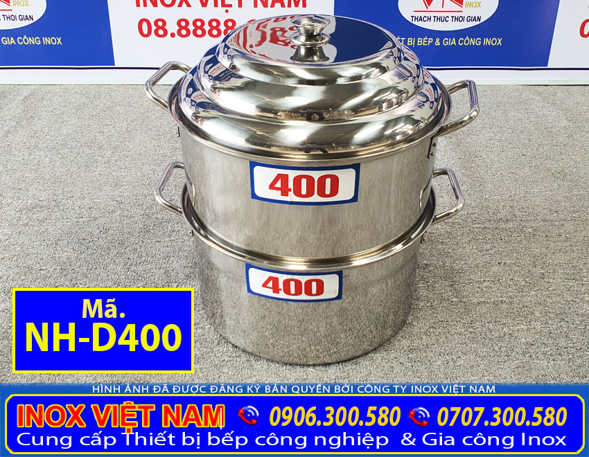 Nồi Hấp Inox Sử Sụng Bếp Gas NH-D400 giá tốt tại Inox Việt Nam