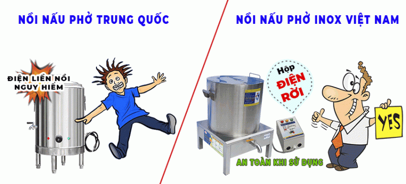 Giá bán nồi nấu phở, nồi nấu phở điện 2 ngăn tại địa chỉ Inox Việt Nam sản xuất cung cấp sỉ và lẻ