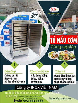 Tủ nấu cơm công nghiệp mua ở đâu? Địa chỉ bán tủ nấu hấp cơm bằng điện gas giá tốt. Hãy Liên hệ tới Inox Việt Nam nhé!