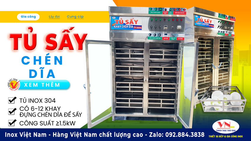 Inox Việt Nam tư vấn báo giá tủ sấy chén bát đĩa khử trùng uy tín tại TPHCM và giao hàng trên toàn quốc.
