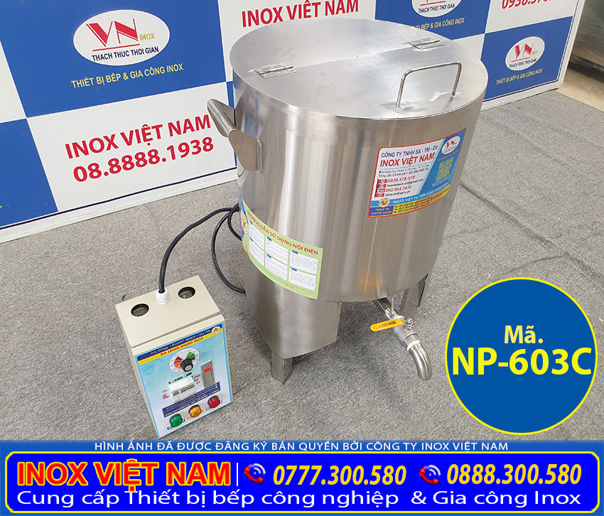 Địa chỉ bán Máy nấu phở, Nồi Nấu Phở Bằng Điện 60 lít 3 Chân NP-603C tại Inox Việt Nam