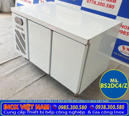 thiết bị giữ lạnh làm mát thực phẩm bếp quân đội, bàn mát berjaya 2 cánh dạng nằm BS2DC4/Z