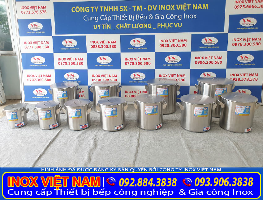 Inox Việt Nam chuyên sản xuất và địa chỉ bán nồi inox công nghiệp 1 lớp inox giá tốt uy tín