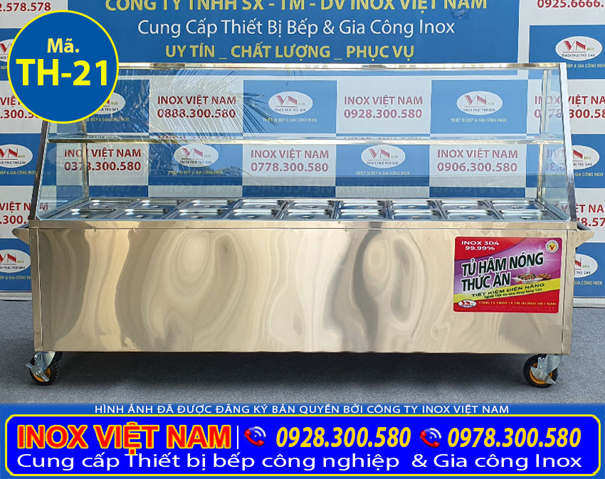 Báo giá tủ hâm nóng thức ăn 18 khay giá tốt tại xưởng sản xuất Inox Việt Nam