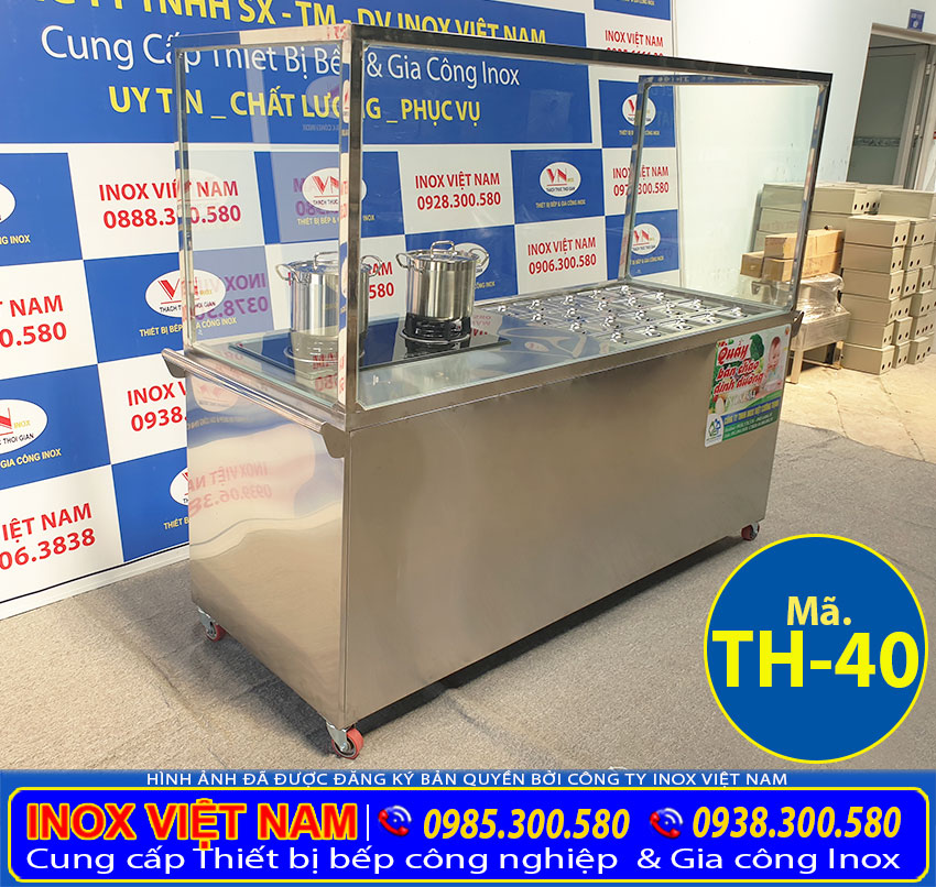 Tủ hâm nóng thức ăn 20 khay và 2 nồi TH-40 giá tốt tại Inox Việt Nam