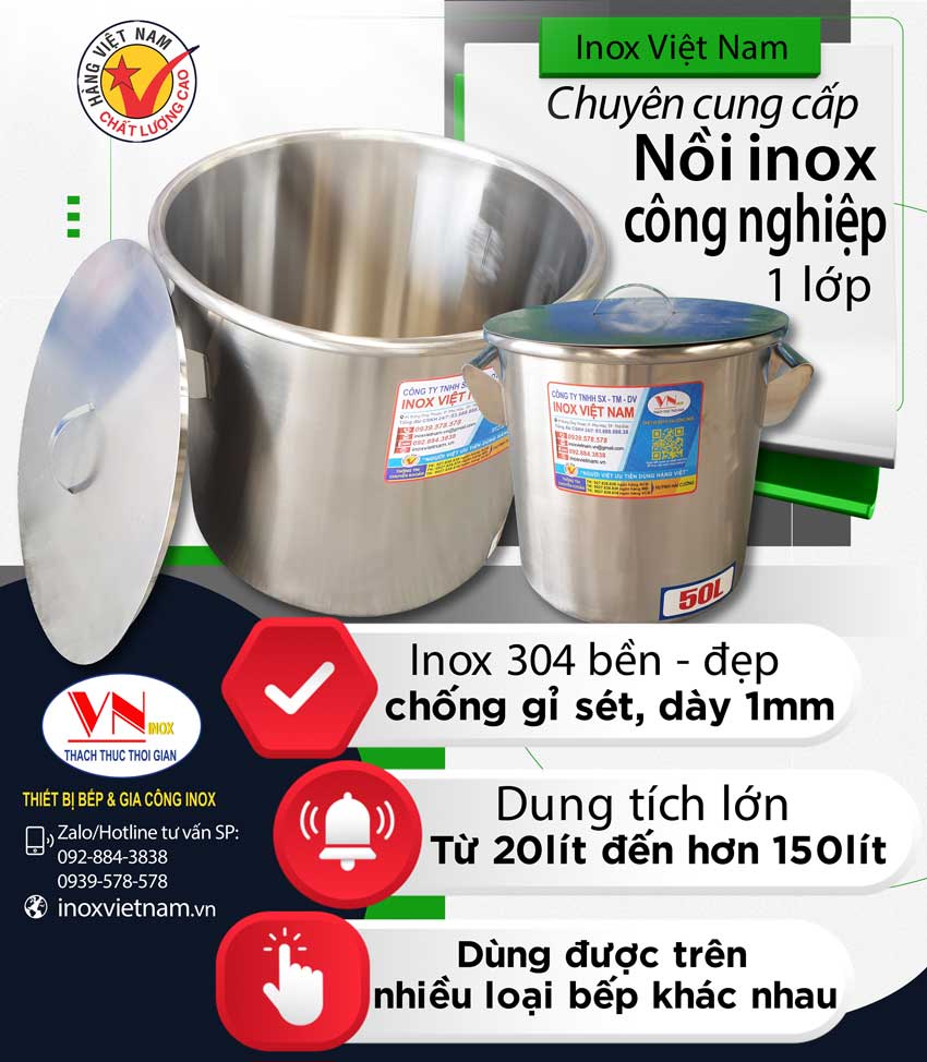 Review nồi inox công nghiệp giá tốt sử dụng nấu nước đa năng không môi trường bếp công nghiệp nhà hàng và khu chế phẩm