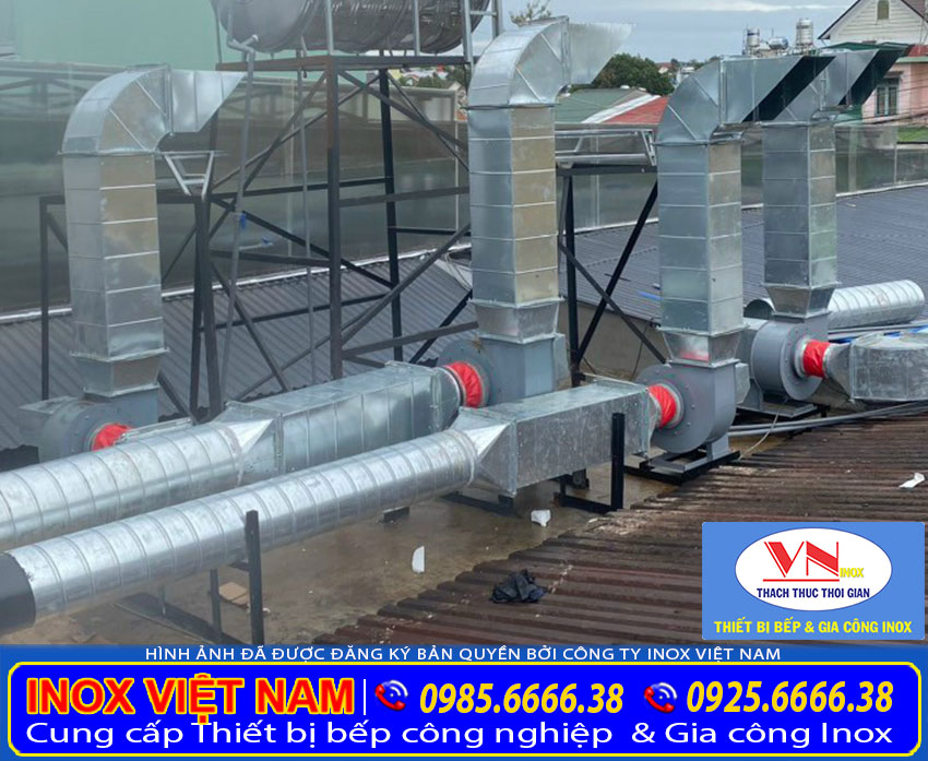 Hệ thống hút mùi bếp inox nhà hàng và hệ thống hút mùi thông gió cho hệ thống công nghiệp xí nghiệp. Liên hệ Inox Việt Nam để được tư vấn.