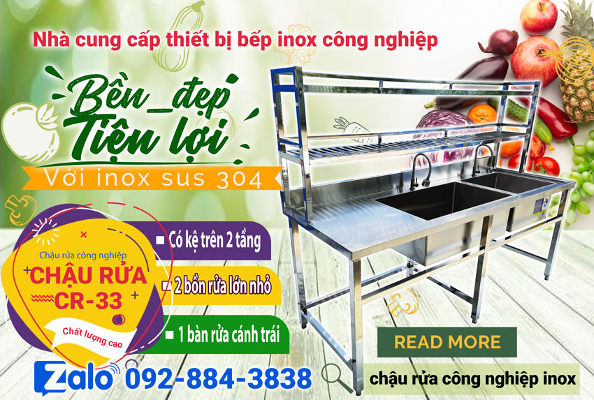 Báo giá chậu rửa inox 304 quán cà phê CR-33