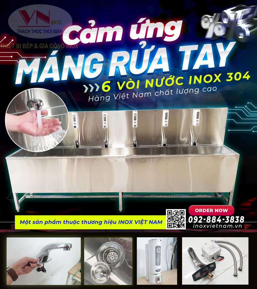 Máng chậu rửa tay inox quán cafe cảm biến giá tốt tại Inox Việt Nam. Bạn đang cần thì hãy liên hệ ngay.