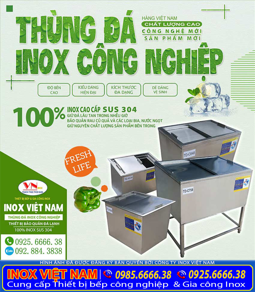 Địa chỉ bán thùng đá inox giữ nhiệt uy tín chất lượng giá tốt. Liên hệ Inox Việt Nam ngay