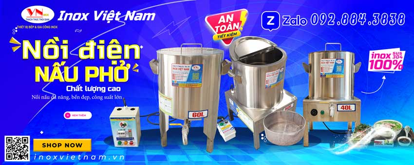 Nồi điện nấu phở inox 2 ngăn 3 ngăn công suất lớn giá tốt của Inox Việt Nam