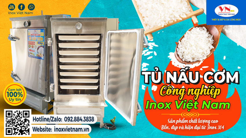 Báo giá tủ hấp bánh bao 8 khay sử dụng điện giá tốt do Inox Việt Nam sản xuất uy tín chất lượng cho đến tính thẩm mỹ