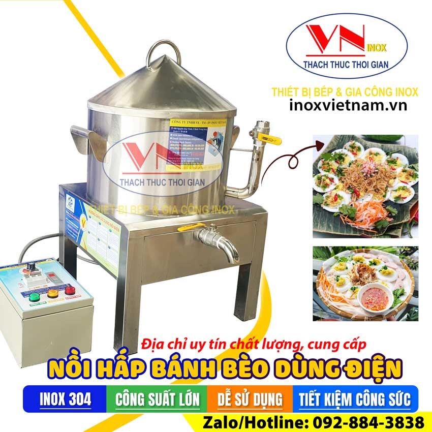 Địa chỉ bán nồi điện hấp bánh bèo chén bằng điện uy tín thương hiệu Inox Việt Nam