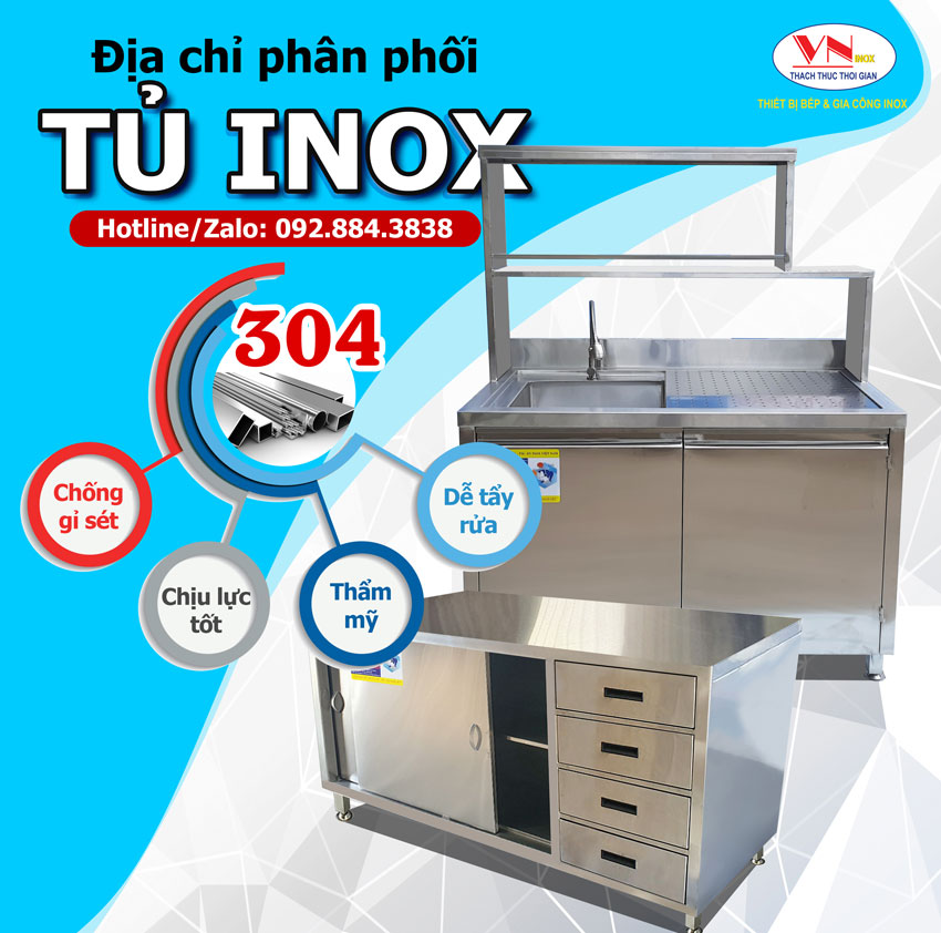 Mẫu tủ đựng chén bát inox hiện đại đẹp giá tốt có sẵn tại Inox Việt Nam, sản xuất tủ inox trưng bày tại showroom call: 0939.578.578