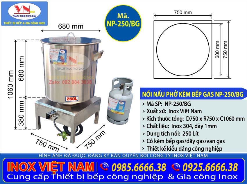 Địa chỉ bán nồi phở inox lớn nấu bằng bếp gas công nghiệp