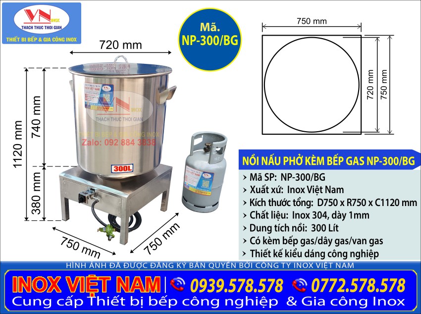 Nơi bán nồi phở inox lớn nấu bằng bếp gas công nghiệp giá tốt