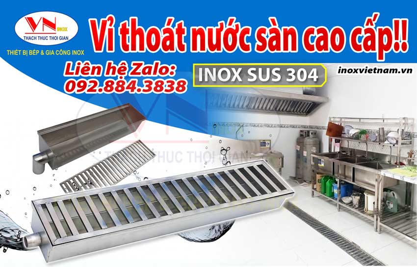 Rảnh thoát nước bằng inox 304 cho nhà bếp