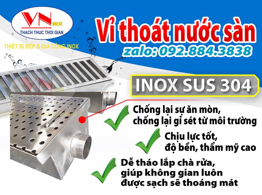 Rảnh thoát nước dưới sàn nhà bếp